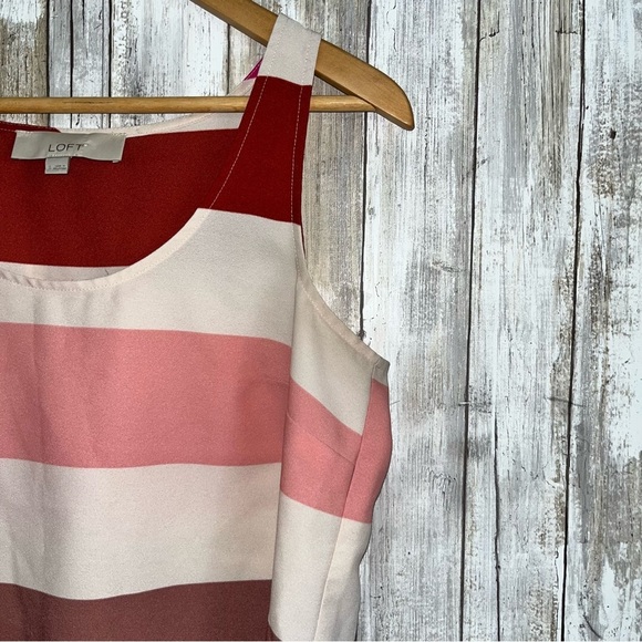 Loft Stripe Multi Pink Shade Sleeveless Blouse - Picture 2 of 4
